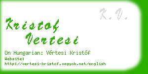 kristof vertesi business card